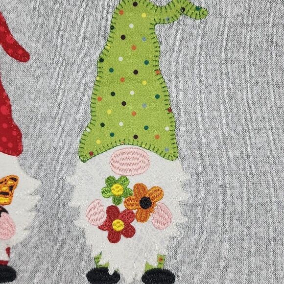 Cactus + Pearl Gray Long Sleeve Top With Gnome Graphics Women's Size Large - Picture 4 of 10